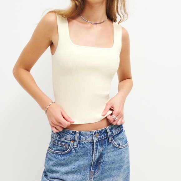 Reformation Tops - Reformation Julia Ribbed Sweater Tank Top in Ivory. size S